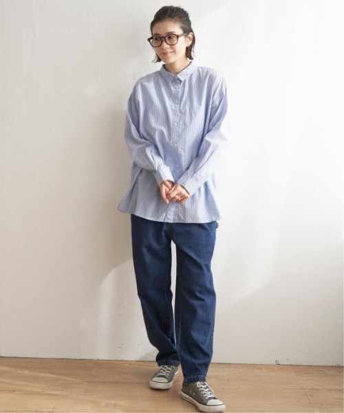 LBC(エルビーシー)の「2WAYカラーオーバーシャツ(ふんわり70コットン2WAYシャツ)(シャツ/ブラウス・レディース・イエロー/オレンジ/グリーン/ブルー/ホワイト/パープル・M)」の18枚目の写真