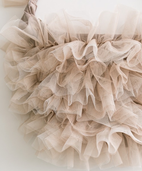 OLIVE des OLIVE（オリーブデオリーブ）の「チュールフリルショルダーバッグ　1041120100（ショルダーバッグ・レディース・オフホワイト/ベージュ/チャコールグレー・FREE）」の7枚目の写真