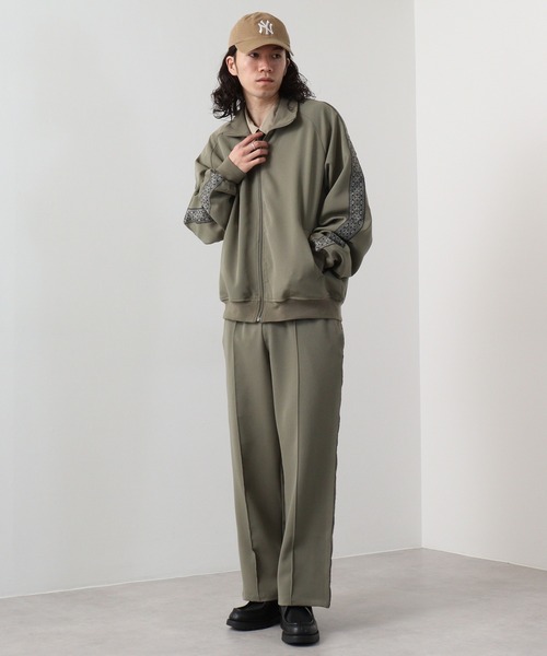 FUNALIVE(ファンアライブ)の「ポリストレッチ ジャガードライン トラックジャケット(ブルゾン・メンズ・ブラック/ベージュ/カーキ・M/L/XL)」の16枚目の写真