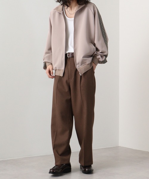 FUNALIVE(ファンアライブ)の「ポリストレッチ ジャガードライン トラックジャケット(ブルゾン・メンズ・ブラック/ベージュ/カーキ・M/L/XL)」の12枚目の写真