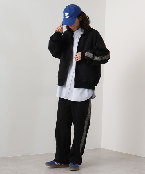 FUNALIVE(ファンアライブ)の「ポリストレッチ ジャガードライン トラックジャケット(ブルゾン・メンズ・ブラック/ベージュ/カーキ・M/L/XL)」の8枚目の写真