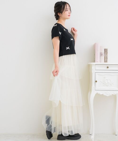 ems excite（エムズエキサイト）の「アソートチュールティアードSK（スカート・レディース・ホワイト系その他/ブルー/ブラック・FREE）」の5枚目の写真