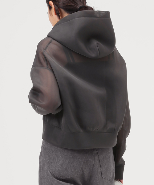 AP STUDIO（エーピーストゥディオ）の「シアーフーディー（パーカー・レディース・グレー・FREE）」の5枚目の写真