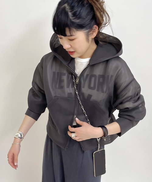 AP STUDIO（エーピーストゥディオ）の「シアーフーディー（パーカー・レディース・グレー・FREE）」の21枚目の写真