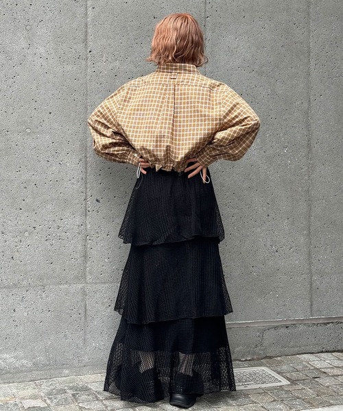 CIAOPANIC(チャオパニック)の「ショート丈ドロストアソートシャツ(シャツ/ブラウス・レディース・ブルー/グリーン/ピンク/ネイビー・FREE)」の15枚目の写真