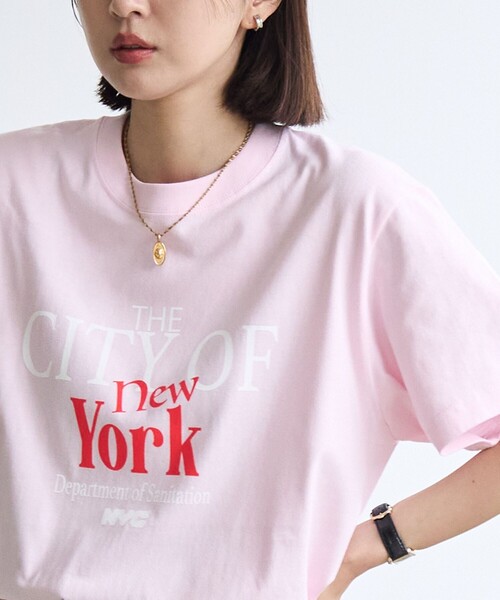 coen(コーエン)の「ROCK STANLEY(ロックスタンレー)別注NYCロゴプリントTシャツ(Tシャツ/カットソー・レディース・オフホワイト/ライトピンク/ダークグレー/その他1/その他3・M/L)」の6枚目の写真