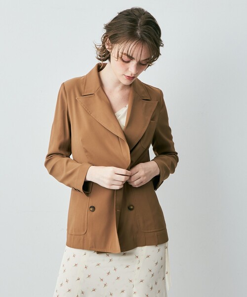 DEICY(デイシー)の「ダブルブレストジャケット(テーラードジャケット・レディース・ライトベージュ/ブラウン/ベージュ・FREE)」の10枚目の写真
