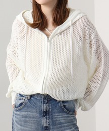 SUGGESTION メッシュニットZIPUPパーカー