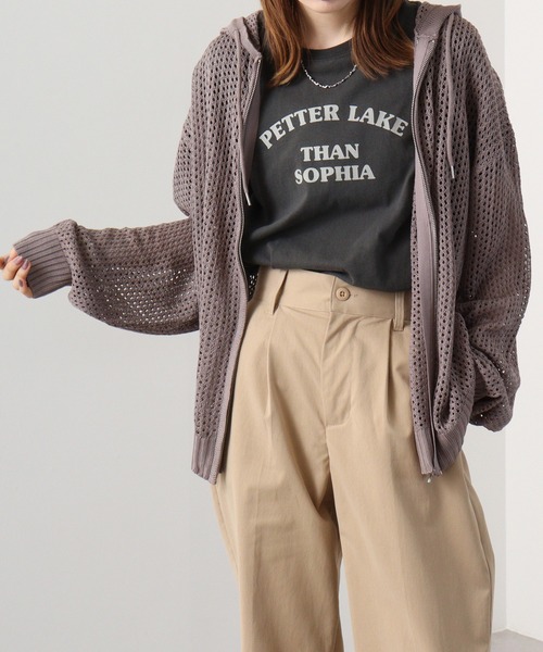 SUGGESTION(サジェッション)の「SUGGESTION メッシュニットZIPUPパーカー(パーカー・メンズ・ブラック/オフホワイト/チャコール・M/L)」の3枚目の写真