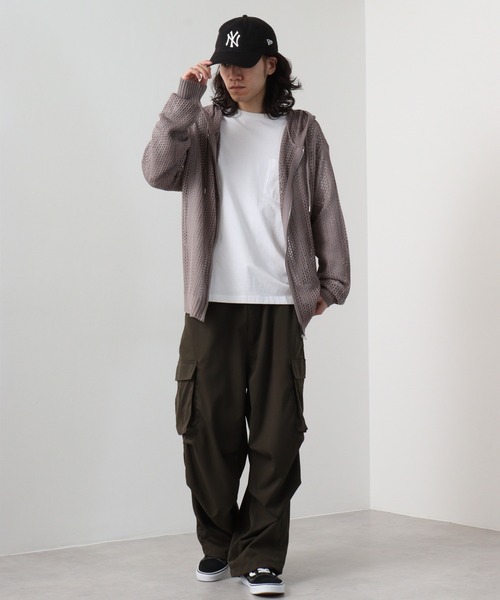 SUGGESTION メッシュニットZIPUPパーカー（パーカー
