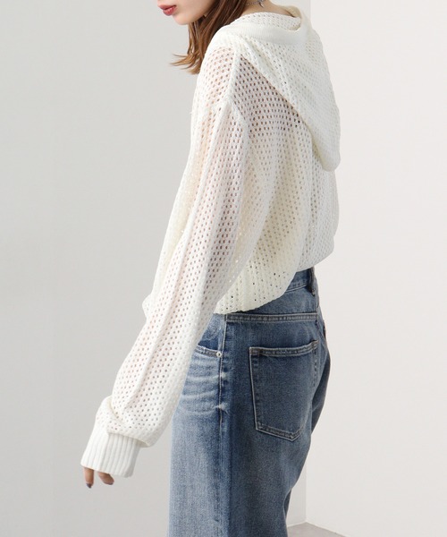 SUGGESTION(サジェッション)の「SUGGESTION メッシュニットZIPUPパーカー(パーカー・メンズ・ブラック/オフホワイト/チャコール・M/L)」の17枚目の写真