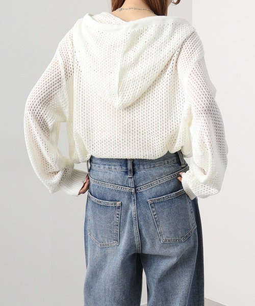 SUGGESTION(サジェッション)の「SUGGESTION メッシュニットZIPUPパーカー(パーカー・メンズ・ブラック/オフホワイト/チャコール・M/L)」の18枚目の写真