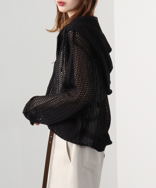 SUGGESTION(サジェッション)の「SUGGESTION メッシュニットZIPUPパーカー(パーカー・メンズ・ブラック/オフホワイト/チャコール・M/L)」の13枚目の写真