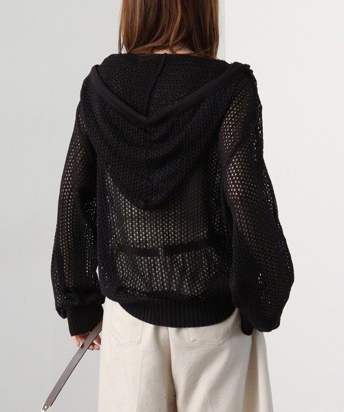 SUGGESTION(サジェッション)の「SUGGESTION メッシュニットZIPUPパーカー(パーカー・メンズ・ブラック/オフホワイト/チャコール・M/L)」の12枚目の写真