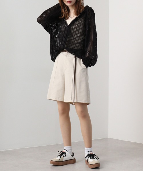 SUGGESTION(サジェッション)の「SUGGESTION メッシュニットZIPUPパーカー(パーカー・メンズ・ブラック/オフホワイト/チャコール・M/L)」の14枚目の写真