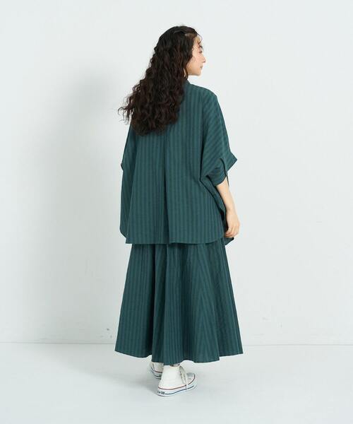 conges payes ADIEU TRISTESSE（コンジェ ペイエ アデュートリステス）の「アソートカラーポンチョシャツ（シャツ/ブラウス・レディース・ストライプ/グリーン・38）」の7枚目の写真