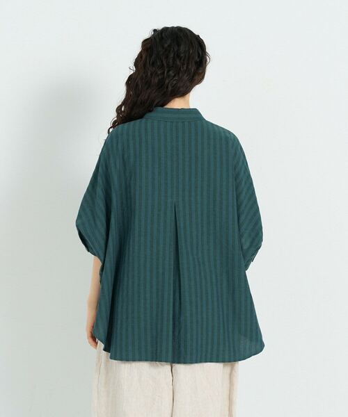 conges payes ADIEU TRISTESSE（コンジェ ペイエ アデュートリステス）の「アソートカラーポンチョシャツ（シャツ/ブラウス・レディース・ストライプ/グリーン・38）」の10枚目の写真