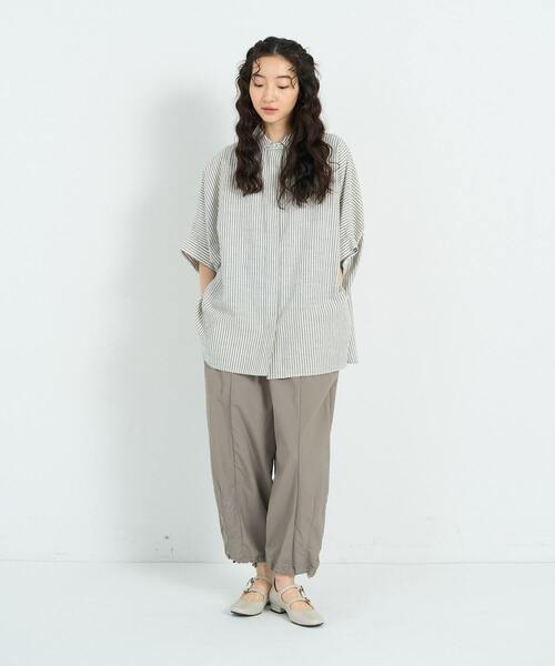 conges payes ADIEU TRISTESSE（コンジェ ペイエ アデュートリステス）の「アソートカラーポンチョシャツ（シャツ/ブラウス・レディース・ストライプ/グリーン・38）」の11枚目の写真