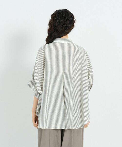 conges payes ADIEU TRISTESSE（コンジェ ペイエ アデュートリステス）の「アソートカラーポンチョシャツ（シャツ/ブラウス・レディース・ストライプ/グリーン・38）」の16枚目の写真