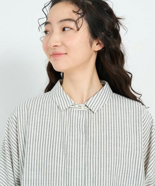 conges payes ADIEU TRISTESSE（コンジェ ペイエ アデュートリステス）の「アソートカラーポンチョシャツ（シャツ/ブラウス・レディース・ストライプ/グリーン・38）」の17枚目の写真