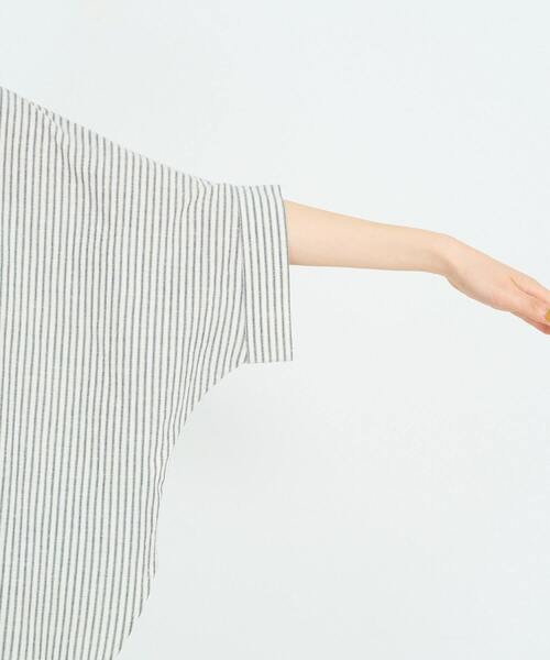 conges payes ADIEU TRISTESSE（コンジェ ペイエ アデュートリステス）の「アソートカラーポンチョシャツ（シャツ/ブラウス・レディース・ストライプ/グリーン・38）」の19枚目の写真