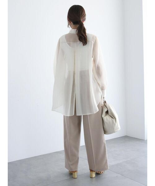 Te chichi（テチチ）の「バック釦シアーレイヤーシャツ（シャツ/ブラウス・レディース・グリーン/オフホワイト/モカ・F）」の19枚目の写真