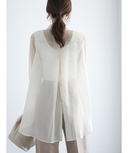 Te chichi（テチチ）の「バック釦シアーレイヤーシャツ（シャツ/ブラウス・レディース・グリーン/オフホワイト/モカ・F）」の20枚目の写真