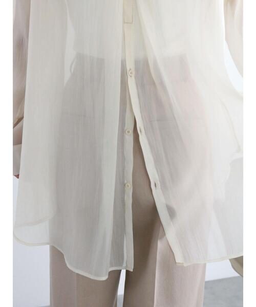 Te chichi（テチチ）の「バック釦シアーレイヤーシャツ（シャツ/ブラウス・レディース・グリーン/オフホワイト/モカ・F）」の21枚目の写真