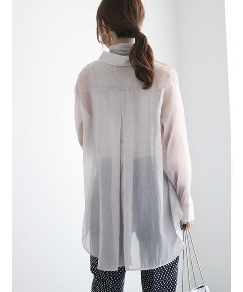 Te chichi（テチチ）の「バック釦シアーレイヤーシャツ（シャツ/ブラウス・レディース・グリーン/オフホワイト/モカ・F）」の15枚目の写真