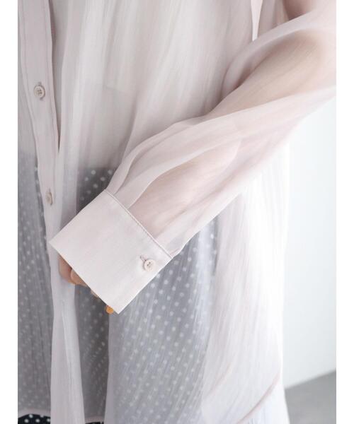 Te chichi（テチチ）の「バック釦シアーレイヤーシャツ（シャツ/ブラウス・レディース・グリーン/オフホワイト/モカ・F）」の18枚目の写真