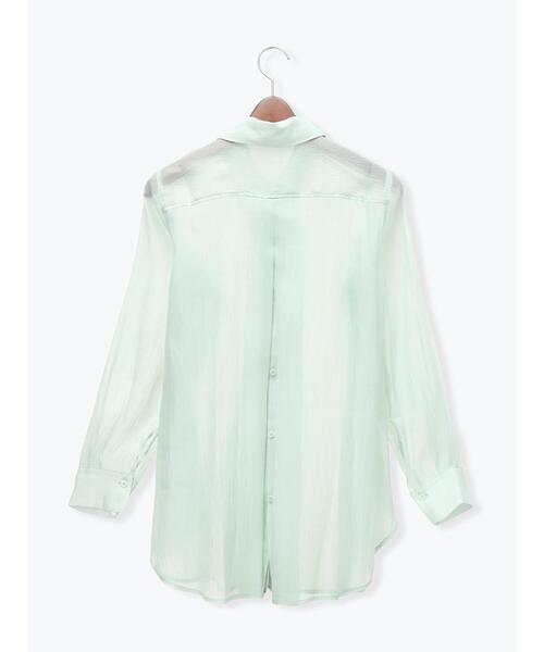 Te chichi（テチチ）の「バック釦シアーレイヤーシャツ（シャツ/ブラウス・レディース・グリーン/オフホワイト/モカ・F）」の10枚目の写真