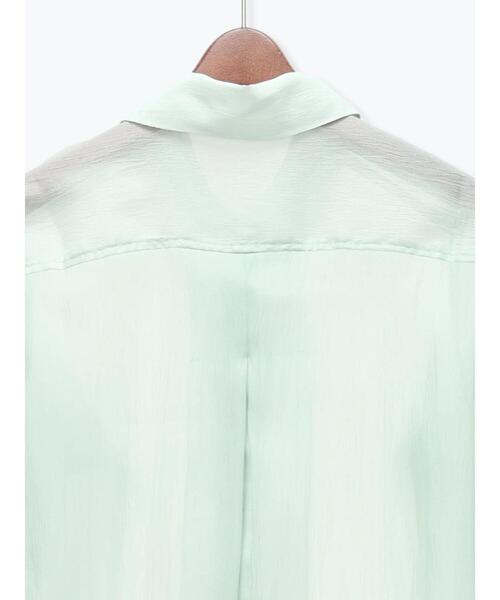 Te chichi（テチチ）の「バック釦シアーレイヤーシャツ（シャツ/ブラウス・レディース・グリーン/オフホワイト/モカ・F）」の5枚目の写真