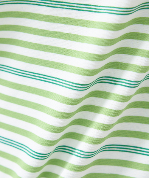 Petit Honfleur（プチオンフルール）の「【UVカット・接触冷感】オーガニックコットンパネルボーダーTシャツ（Tシャツ/カットソー・レディース・ネイビー/グリーン/アイボリー・M/L）」の10枚目の写真