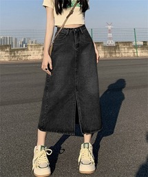 フロントスリットデニムスカート