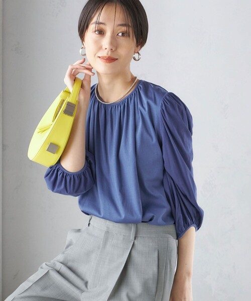 【セール】〈手洗い可能〉ALBINI ギャザー スリーブ プルオーバー ◇（シャツ/ブラウス）｜SHIPS（シップス）