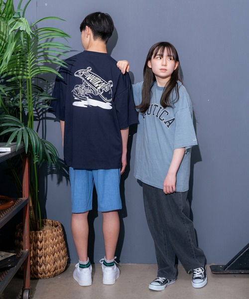NAUTICA（ノーティカ）の「【NAUTICA】バックスケーターロゴ半袖Tシャツ（Tシャツ/カットソー・キッズ・ライトブルー/ホワイト/ネイビー・M/L/XL）」の12枚目の写真