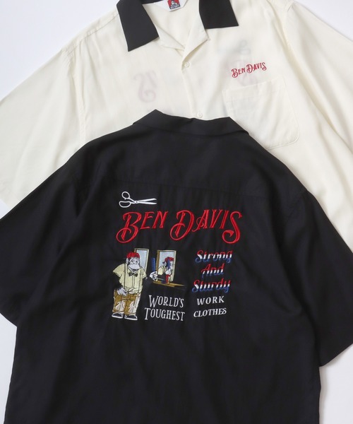 BEN DAVIS レディースオーバーシャツ BEN DAVIS シャツ DAVIS/ベンデイビス NEEDLEWORK SS SHIRT