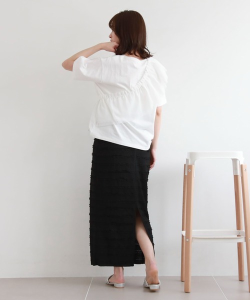 archives（アルシーヴ）の「フリルレースカットタイトスカート（スカート・レディース・ブラック/オフホワイト/グリーン・MEDIUM）」の20枚目の写真