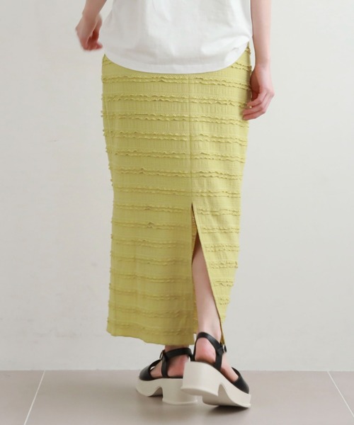 archives（アルシーヴ）の「フリルレースカットタイトスカート（スカート・レディース・ブラック/オフホワイト/グリーン・MEDIUM）」の10枚目の写真