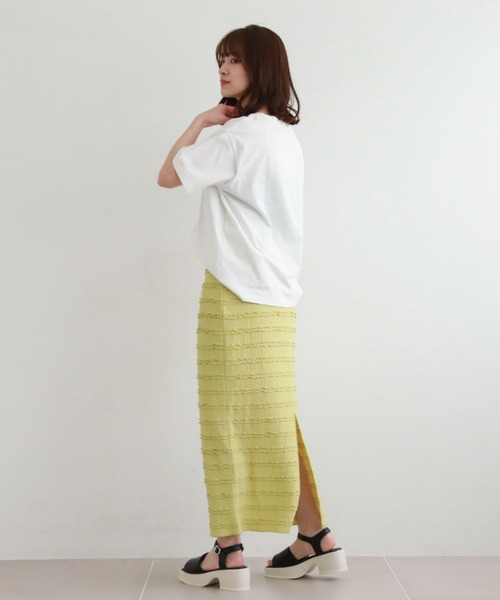 archives（アルシーヴ）の「フリルレースカットタイトスカート（スカート・レディース・ブラック/オフホワイト/グリーン・MEDIUM）」の13枚目の写真