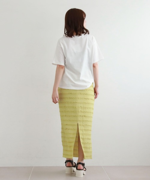 archives（アルシーヴ）の「フリルレースカットタイトスカート（スカート・レディース・ブラック/オフホワイト/グリーン・MEDIUM）」の14枚目の写真