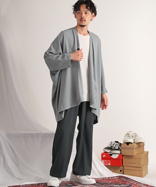 LUXSTYLE（ラグスタイル）の「ストレッチタックワイドパンツ（スラックス・メンズ・ブラウン/チャコール/ブラック/グレー・M/L/XL）」の13枚目の写真