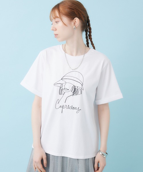 ROSIEE（ロージー）の「ROSIEE 女の子コード刺繍T（Tシャツ/カットソー・レディース・ホワイト/ブラック・FREE）」の2枚目の写真