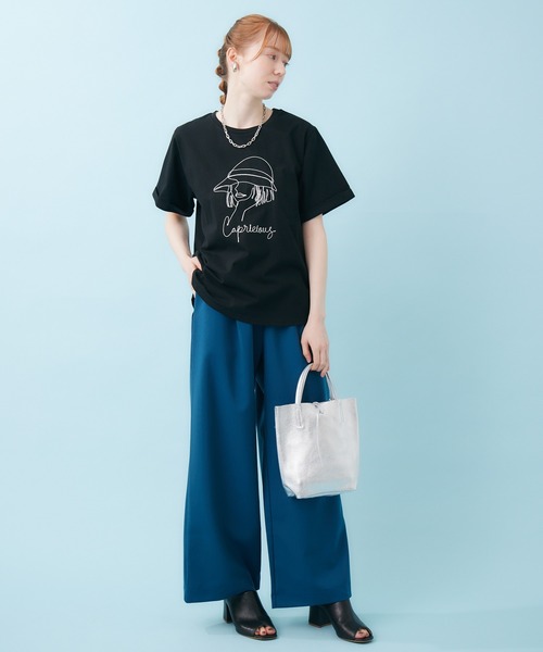 ROSIEE（ロージー）の「ROSIEE 女の子コード刺繍T（Tシャツ/カットソー・レディース・ホワイト/ブラック・FREE）」の3枚目の写真