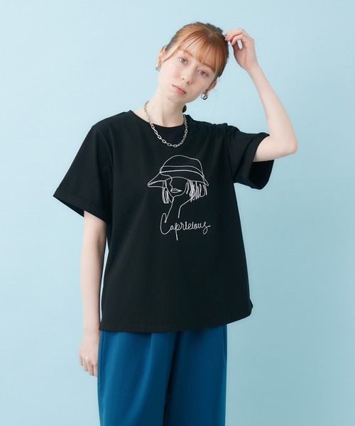 ROSIEE（ロージー）の「ROSIEE 女の子コード刺繍T（Tシャツ/カットソー・レディース・ホワイト/ブラック・FREE）」の8枚目の写真