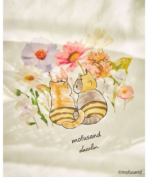 dazzlin（ダズリン）の「【mofusandコラボ】イラストトートBAG（トートバッグ・レディース・イエロー/オフホワイト・FREE）」の11枚目の写真