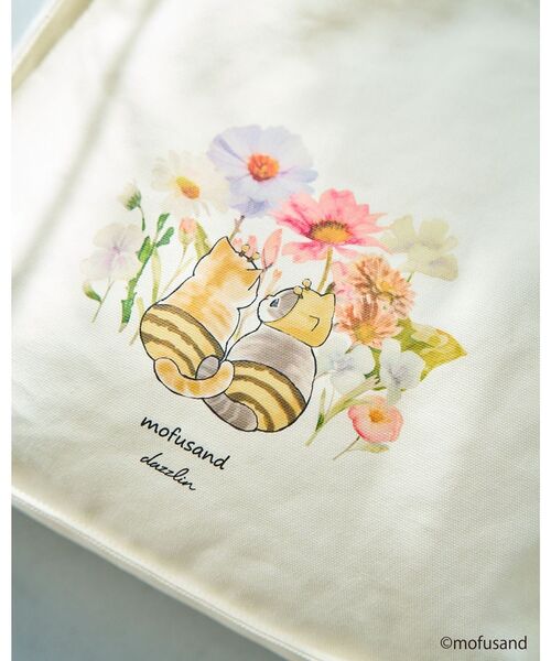 dazzlin（ダズリン）の「【mofusandコラボ】イラストトートBAG（トートバッグ・レディース・イエロー/オフホワイト・FREE）」の12枚目の写真