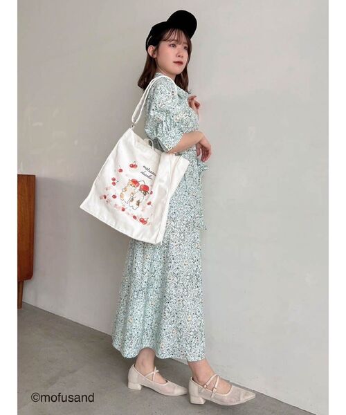 dazzlin（ダズリン）の「【mofusandコラボ】イラストトートBAG（トートバッグ・レディース・イエロー/オフホワイト・FREE）」の21枚目の写真