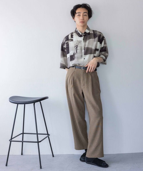 LOWRYS FARM（ローリーズファーム）の「フォトコラージュシャツＳＳ　120680（シャツ/ブラウス・メンズ・ホワイト/ネイビー/オレンジ・MEDIUM/LARGE）」の15枚目の写真