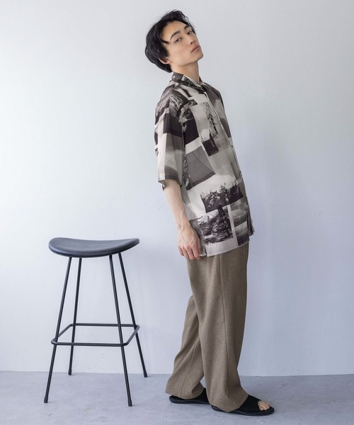 LOWRYS FARM（ローリーズファーム）の「フォトコラージュシャツＳＳ　120680（シャツ/ブラウス・メンズ・ホワイト/ネイビー/オレンジ・MEDIUM/LARGE）」の12枚目の写真